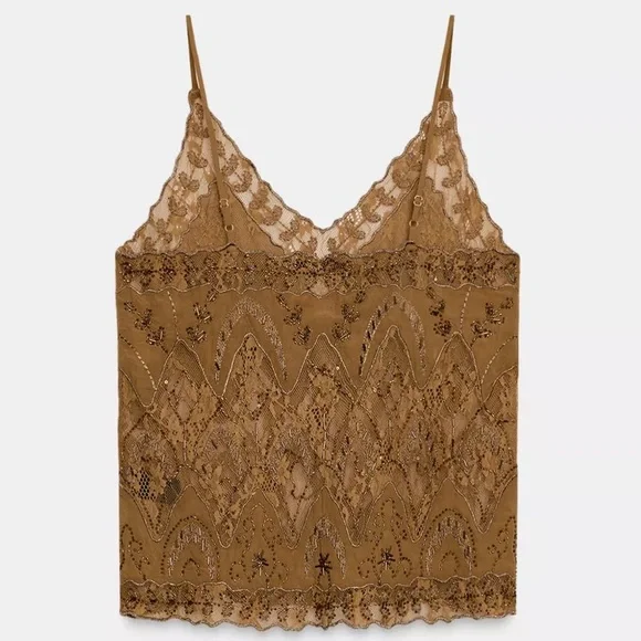 ZARA BEADED EMBROIDERED TOP ZW COLLECTION LIMITED EDITION - Picture 9 of 15